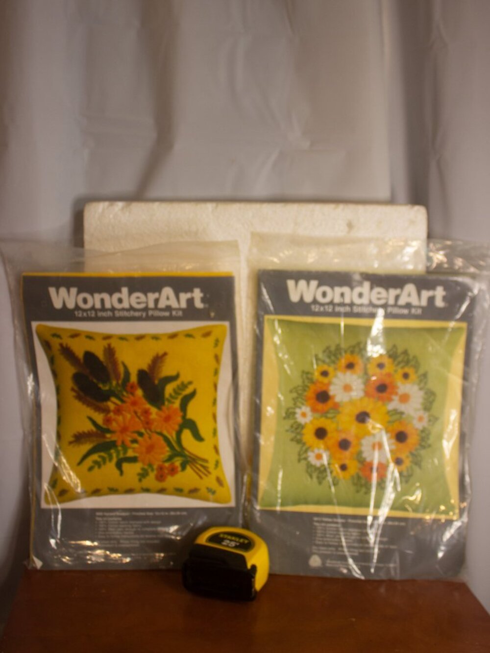Wonderart Vintage 12x12 Inch Stitchery Pillow Kit Lot of 2 New in Package